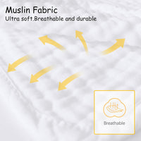12 Pack Muslin Burp Cloths 100% Cotton Muslin Cloths Large 20''x10'' Extra Soft and Absorbent Baby Burping Cloth - White - 7DAY'S