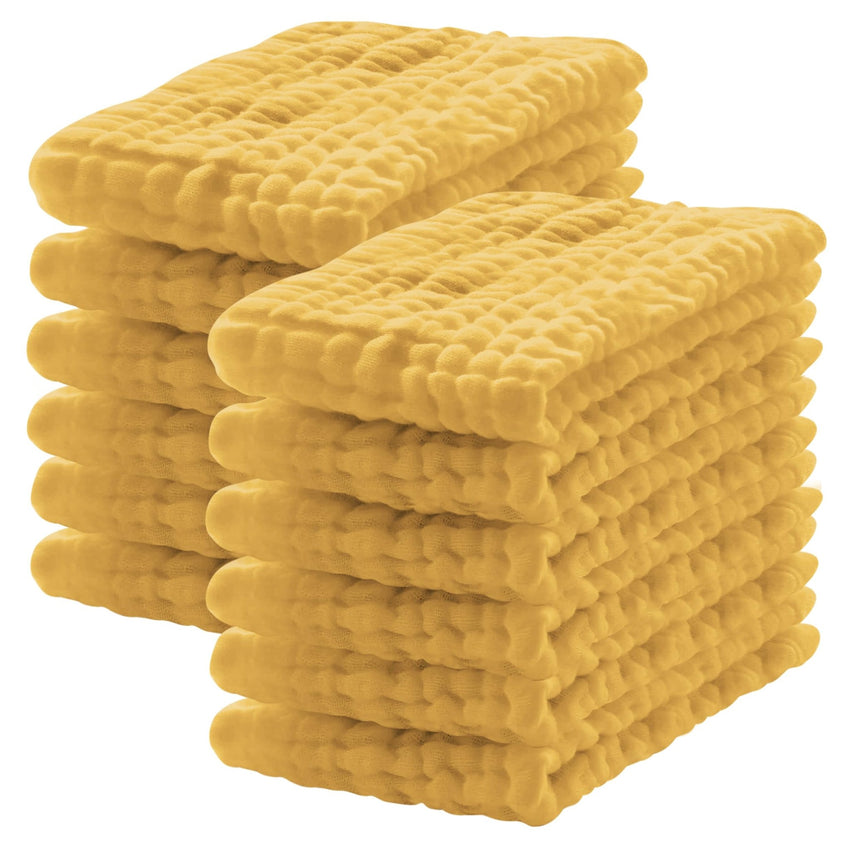 12 Pack Muslin Burp Cloths 100% Cotton Muslin Cloths Large 20''x10'' Extra Soft and Absorbent Baby Burping Cloth - White - 7DAY'S