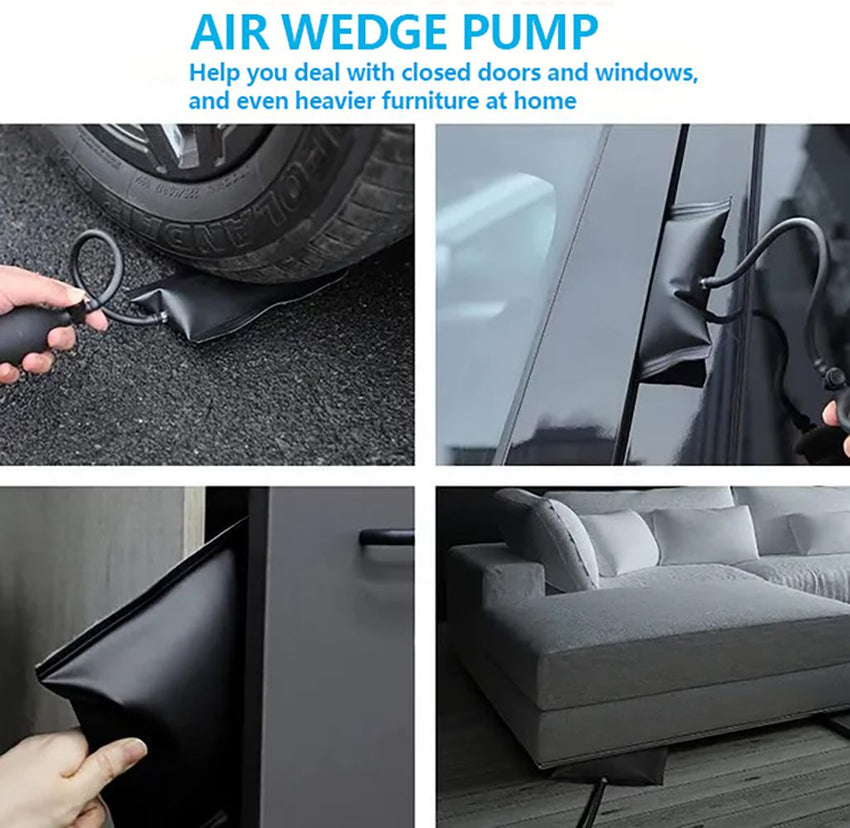 18 - piece car emergency kit with window wedge, air wedge bag pump, long distance grabber, automatic trim and removal tool - 7DAY'S