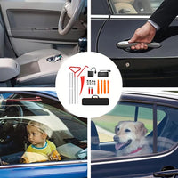 18 - piece car emergency kit with window wedge, air wedge bag pump, long distance grabber, automatic trim and removal tool - 7DAY'S