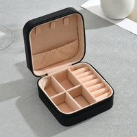 1PC, Jewelry Storage Box, Material: Main Plastic + Leather + Flannel, Color Divided Into: Black, White, Pink, Blue. - 7DAY'S