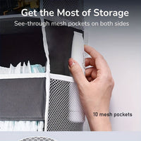1pc Over Door Organizer With 5 Large Pockets; 10 Mesh Side Pockets; Hanging Storage Organizer With For Kids Toys; Shoes; Diapers - 7DAY'S