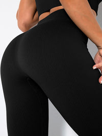 2 Pack Womens Seamless Ribbed Leggings Soft Slimming Yoga Pants, Ribbed Yoga Pants High Waisted Gym Leggings Sport Women Fitness Seamless Female - 7DAY'S
