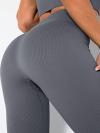 2 Pack Womens Seamless Ribbed Leggings Soft Slimming Yoga Pants, Ribbed Yoga Pants High Waisted Gym Leggings Sport Women Fitness Seamless Female - 7DAY'S
