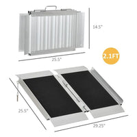 2' Steps Ramp,Portable Wheelchair Ramp,Carpeted Foldable Handicap Ramp - 7DAY'S
