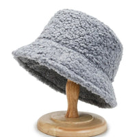 2021 Women's Harajuku Bucket Hat Solid Color Women Men Fishing Fisherman Hats Autumn Winter Lamb Wool Outdoor Warm Panama Cap - 7DAY'S