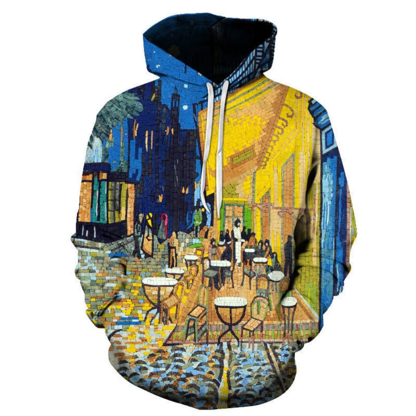 2025 new graffiti painting 3D digital printing hoodie, trendy men's sweater - 7DAY'S