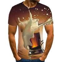 2025 Summer Men's 3D Beer Printing Trend Comfortable Short - Sleeved T-Shirt - 7DAY'S