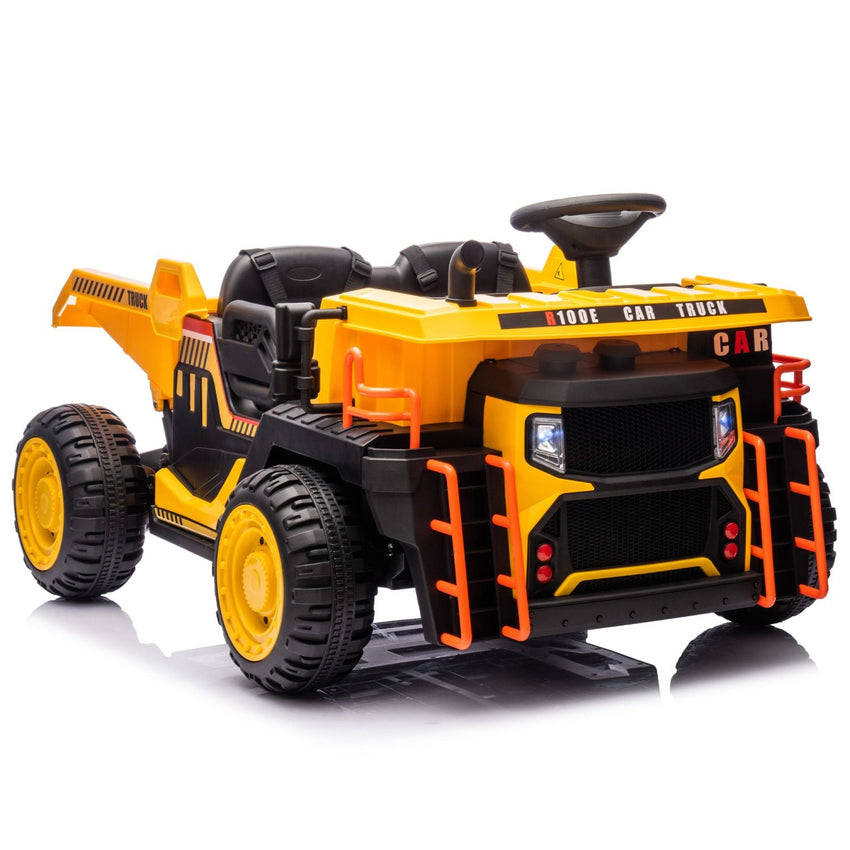 24V Two - seater Kids Ride On Electric Car W/parents control,Seat width 19.69in,400W motor,E - rear dump,light&rear searchlight,USB,MP3,Bluetooth,Music,Provide a Speed of 3.11 - 4.97MPH For Kids Aged 3+. - 7DAY'S