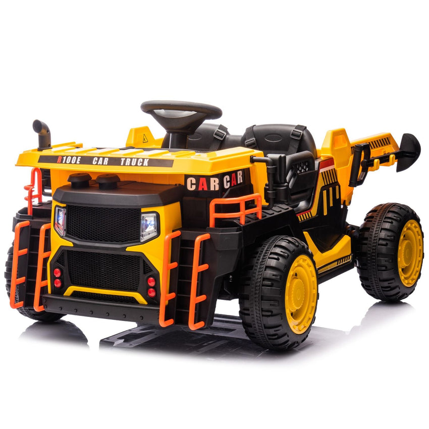 24V Two - seater Kids Ride On Electric Car W/parents control,Seat width 19.69in,400W motor,E - rear dump,light&rear searchlight,USB,MP3,Bluetooth,Music,Provide a Speed of 3.11 - 4.97MPH For Kids Aged 3+. - 7DAY'S