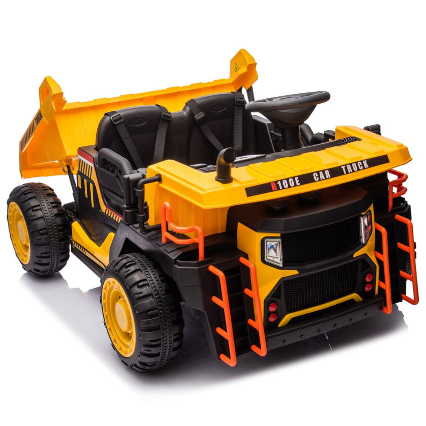 24V Two - seater Kids Ride On Electric Car W/parents control,Seat width 19.69in,400W motor,E - rear dump,light&rear searchlight,USB,MP3,Bluetooth,Music,Provide a Speed of 3.11 - 4.97MPH For Kids Aged 3+. - 7DAY'S