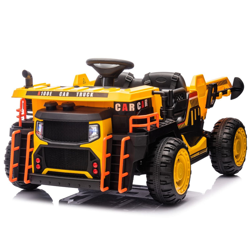 24V Two - seater Kids Ride On Electric Car W/parents control,Seat width 19.69in,400W motor,E - rear dump,light&rear searchlight,USB,MP3,Bluetooth,Music,Provide a Speed of 3.11 - 4.97MPH For Kids Aged 3+. - 7DAY'S