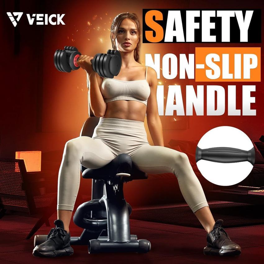 25LB 5 in 1 Single Adjustable Dumbbell Free Dumbbell Weight Adjust with Anti - Slip Metal Handle, Ideal for Full - Body Home Gym Workouts - 7DAY'S