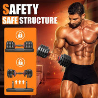 25LB 5 in 1 Single Adjustable Dumbbell Free Dumbbell Weight Adjust with Anti - Slip Metal Handle, Ideal for Full - Body Home Gym Workouts - 7DAY'S