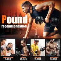 25LB 5 in 1 Single Adjustable Dumbbell Free Dumbbell Weight Adjust with Anti - Slip Metal Handle, Ideal for Full - Body Home Gym Workouts - 7DAY'S