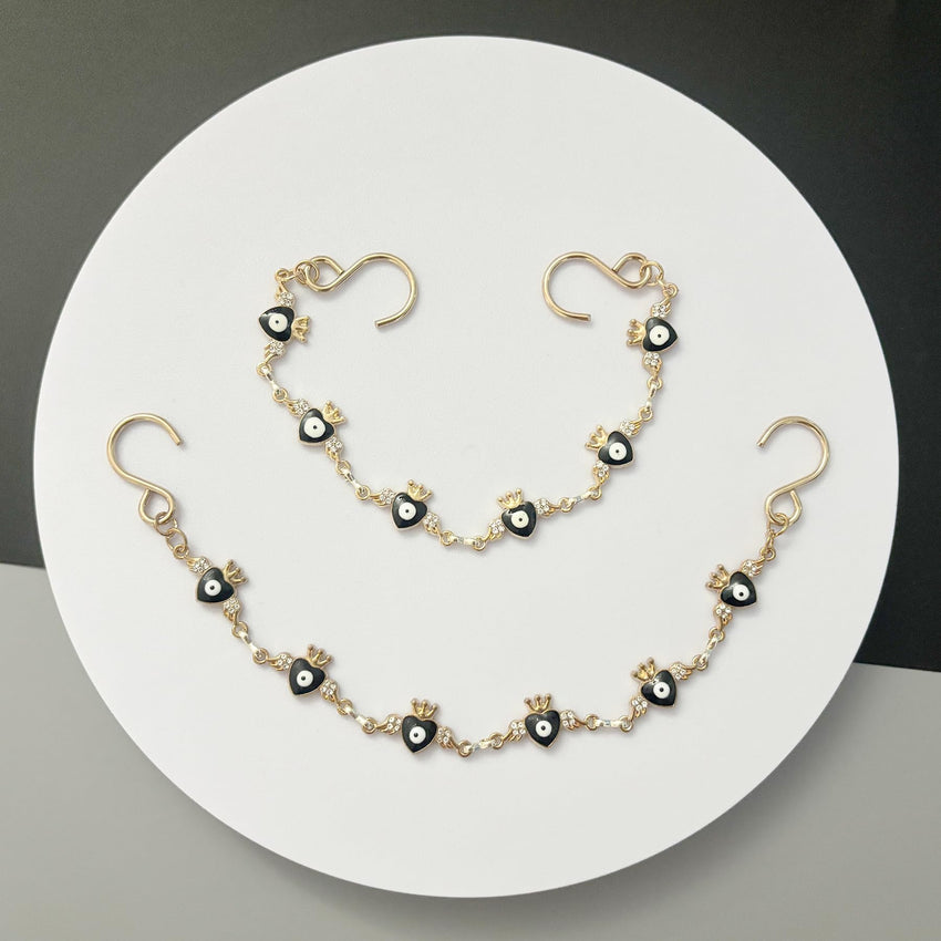 2Pcs Bling Evil Eye Shoe Chains for Girls for Clog Sandals, Gothic Shoe Decoration Charms for Women - 7DAY'S