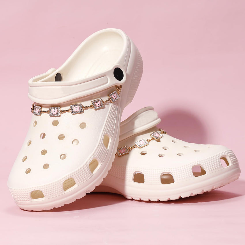 2Pcs Bling Evil Eye Shoe Chains for Girls for Clog Sandals, Gothic Shoe Decoration Charms for Women - 7DAY'S