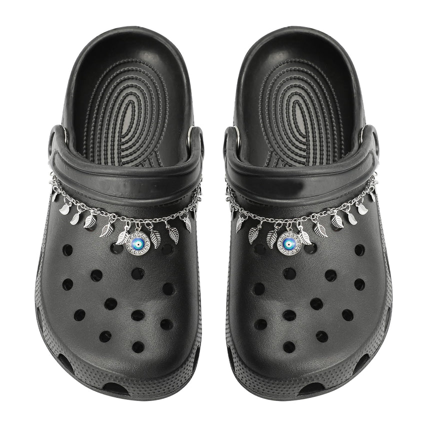 2Pcs Bling Evil Eye Shoe Chains for Girls for Clog Sandals, Gothic Shoe Decoration Charms for Women - 7DAY'S