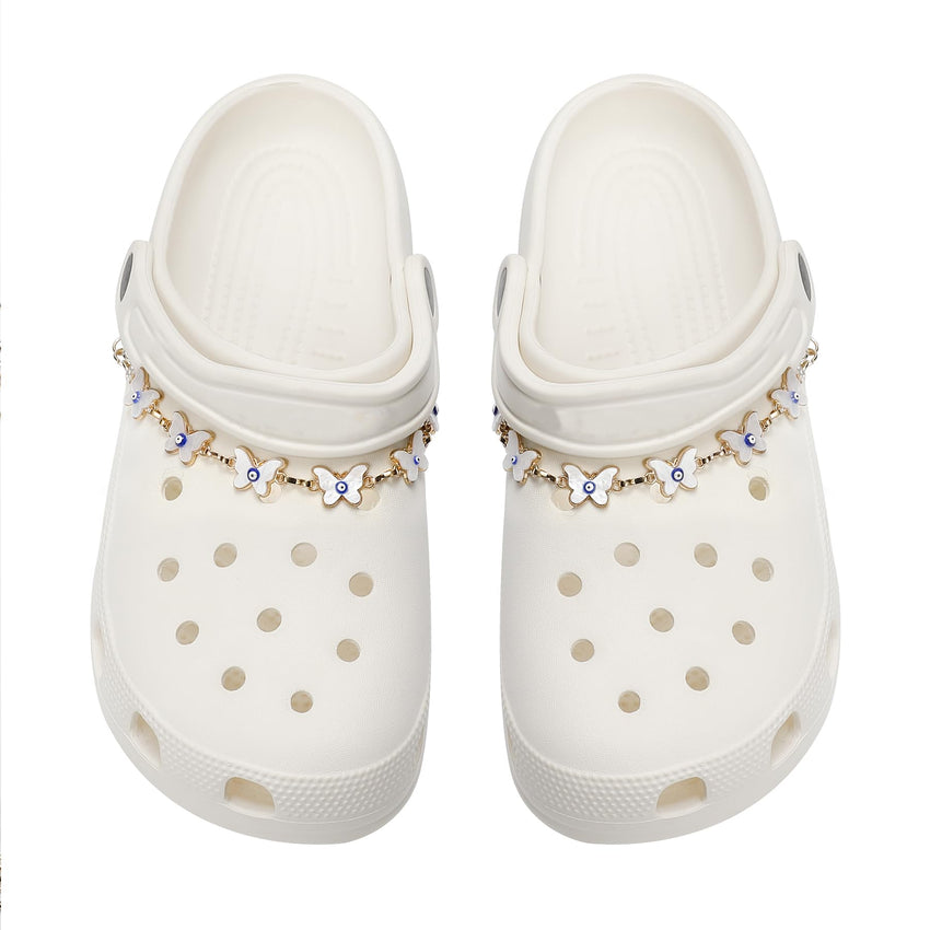 2Pcs Bling Evil Eye Shoe Chains for Girls for Clog Sandals, Gothic Shoe Decoration Charms for Women - 7DAY'S