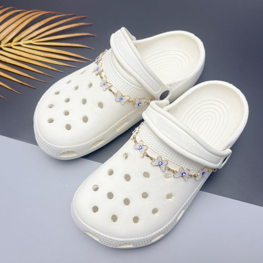 2Pcs Bling Evil Eye Shoe Chains for Girls for Clog Sandals, Gothic Shoe Decoration Charms for Women - 7DAY'S