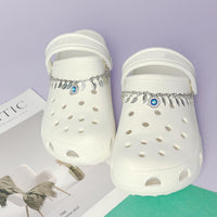 2Pcs Bling Evil Eye Shoe Chains for Girls for Clog Sandals, Gothic Shoe Decoration Charms for Women - 7DAY'S