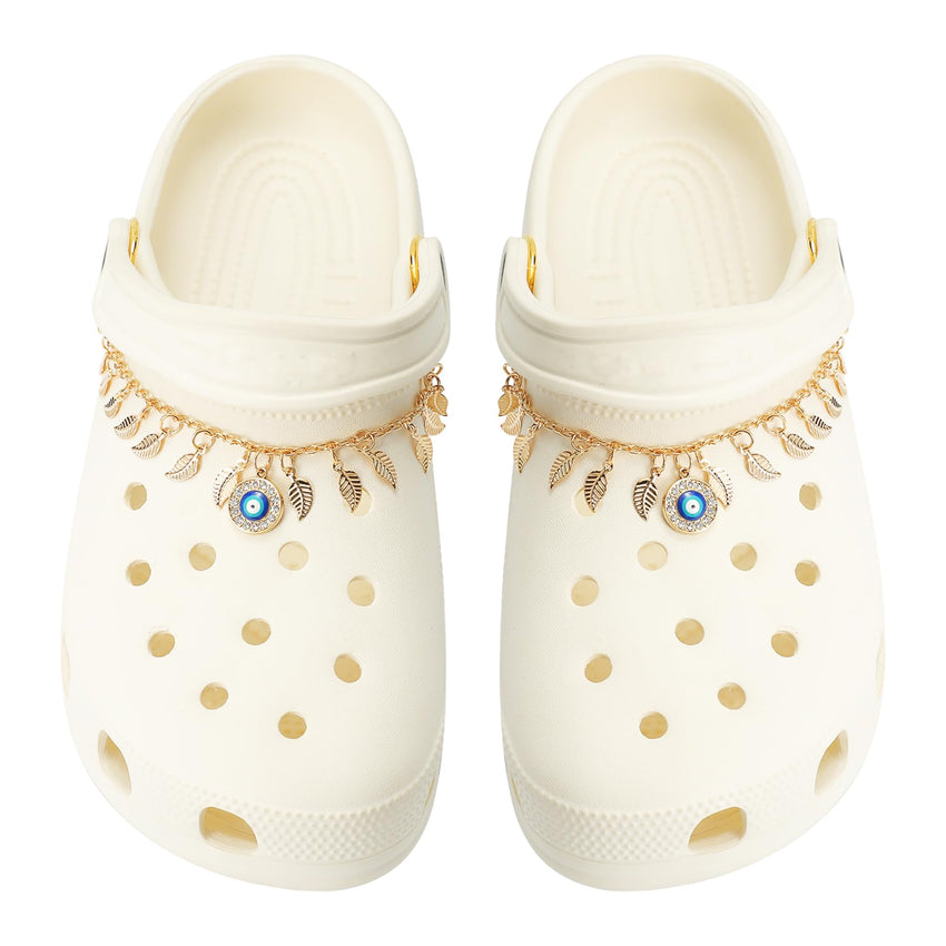 2Pcs Bling Evil Eye Shoe Chains for Girls for Clog Sandals, Gothic Shoe Decoration Charms for Women - 7DAY'S