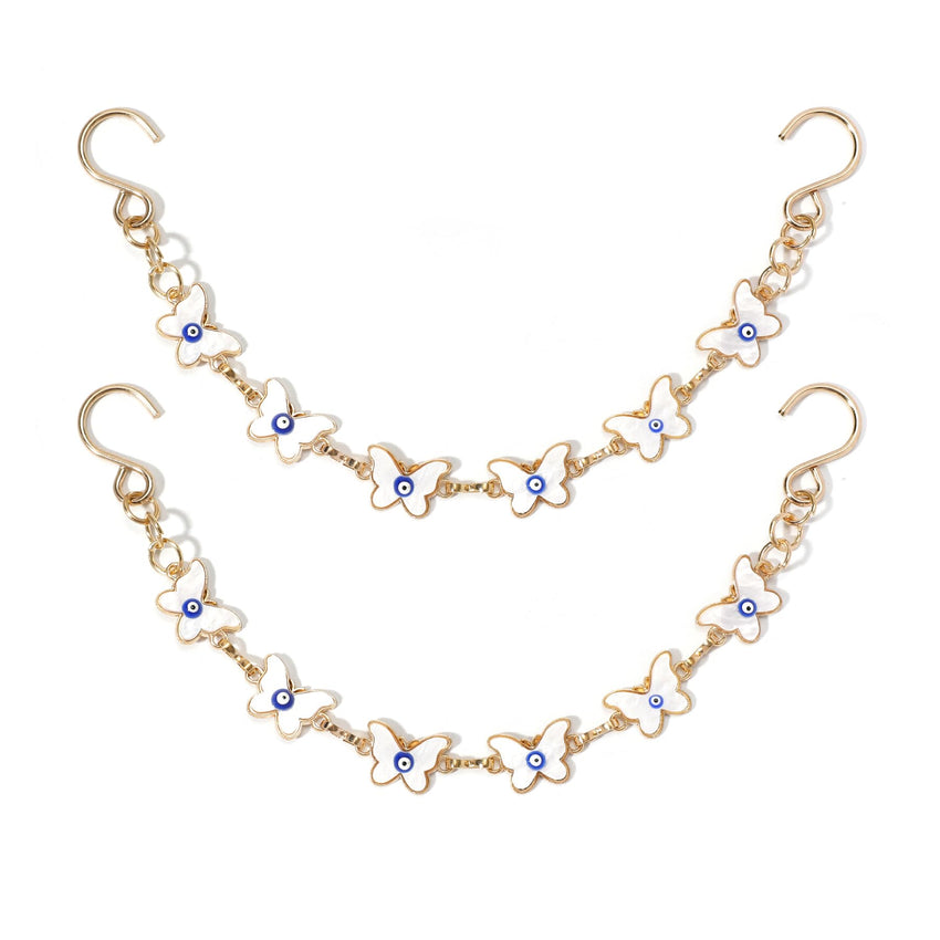 2Pcs Bling Evil Eye Shoe Chains for Girls for Clog Sandals, Gothic Shoe Decoration Charms for Women - 7DAY'S