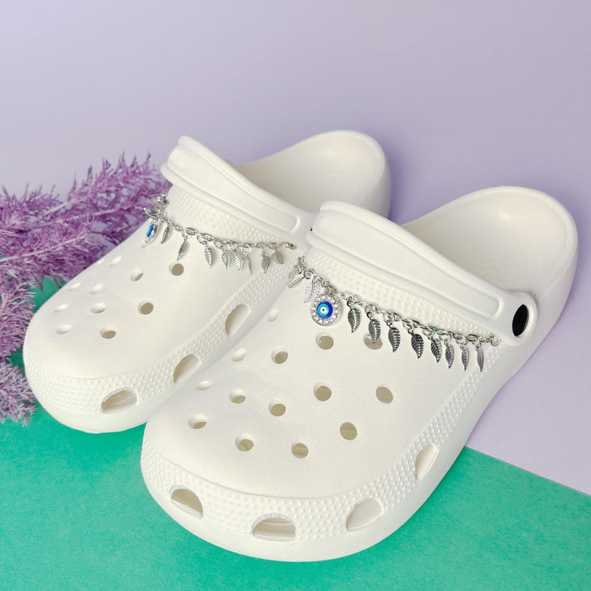 2Pcs Bling Evil Eye Shoe Chains for Girls for Clog Sandals, Gothic Shoe Decoration Charms for Women - 7DAY'S