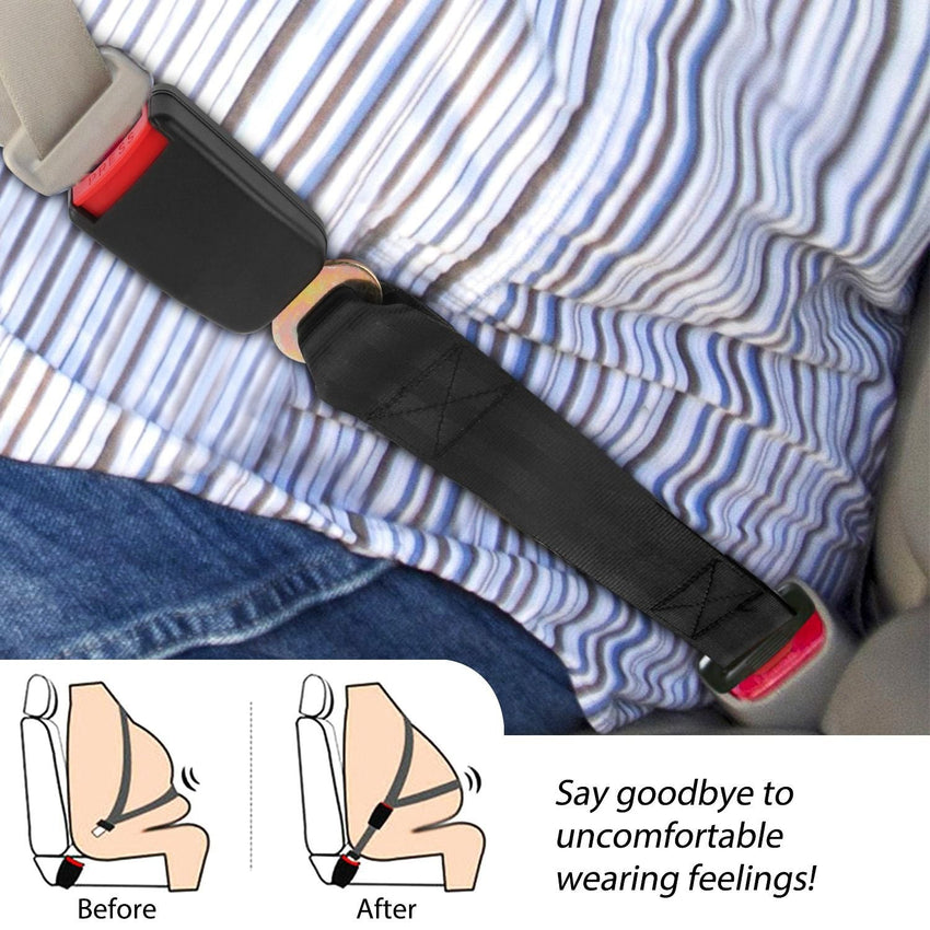 2Pcs Car Seat Belt Extender 14.37in Buckle Tongue Webbing Extension Safety Belt - 7DAY'S