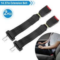 2Pcs Car Seat Belt Extender 14.37in Buckle Tongue Webbing Extension Safety Belt - 7DAY'S