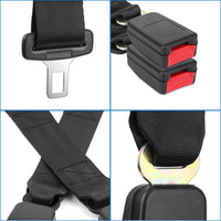 2Pcs Car Seat Belt Extender 14.37in Buckle Tongue Webbing Extension Safety Belt - 7DAY'S
