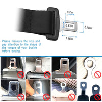 2Pcs Car Seat Belt Extender 14.37in Buckle Tongue Webbing Extension Safety Belt - 7DAY'S