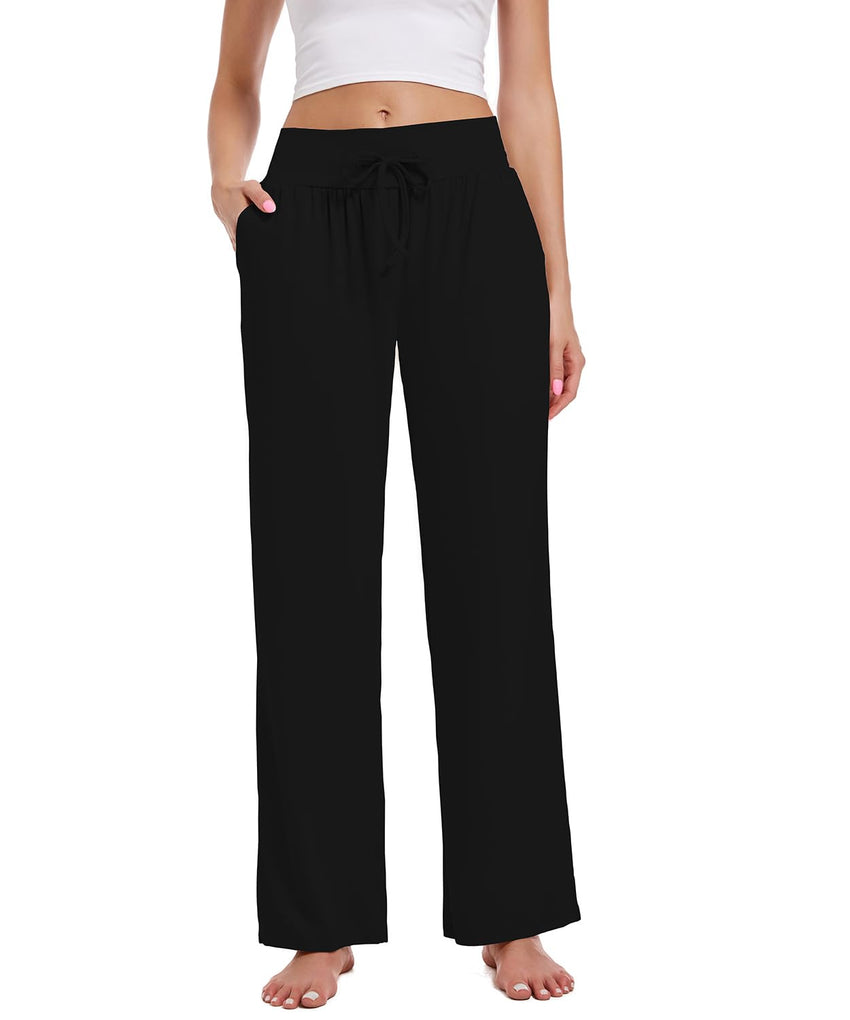 3 Pack Women's Lounge Pants Wide Leg Yoga Sweatpants with Pockets High Waisted Drawstring Lounge Loose Workout Jogger - 7DAY'S