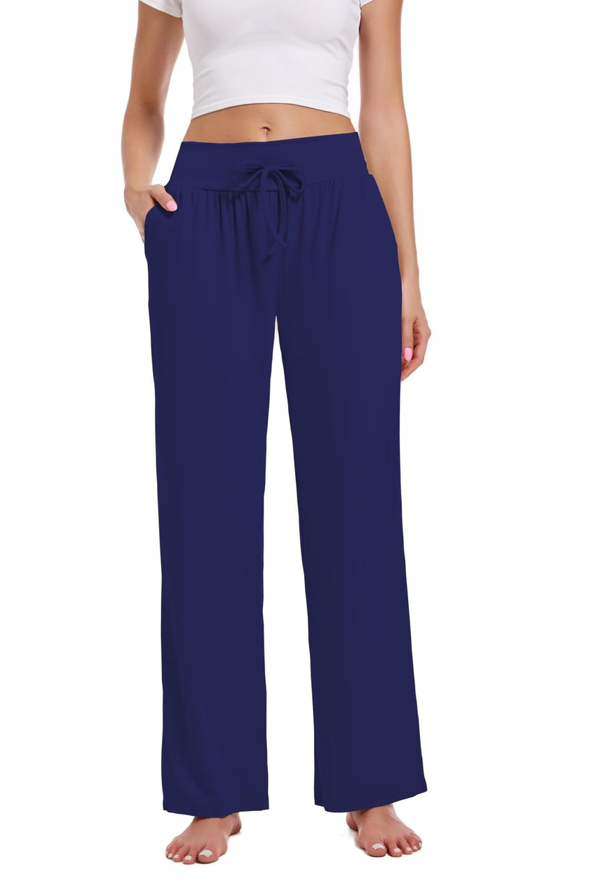 3 Pack Women's Lounge Pants Wide Leg Yoga Sweatpants with Pockets High Waisted Drawstring Lounge Loose Workout Jogger - 7DAY'S