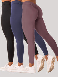 3 Pack Women's Yoga Leggings With High Waistband, Moisture - Wicking, And Stretchy, Perfect For Outdoor Activities And Fitness - 7DAY'S