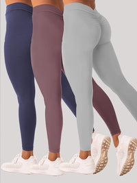 3 Pack Women's Yoga Leggings With High Waistband, Moisture - Wicking, And Stretchy, Perfect For Outdoor Activities And Fitness - 7DAY'S