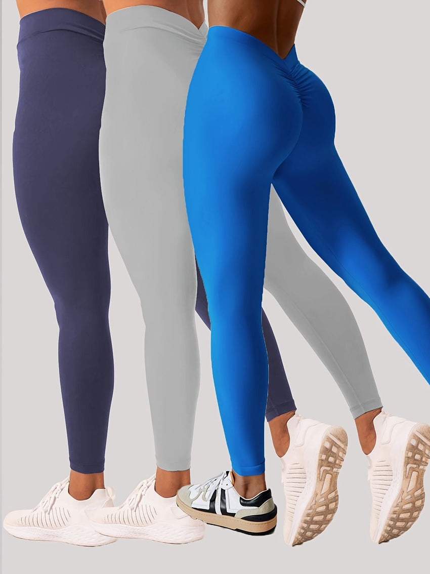 3 Pack Women's Yoga Leggings With High Waistband, Moisture - Wicking, And Stretchy, Perfect For Outdoor Activities And Fitness - 7DAY'S