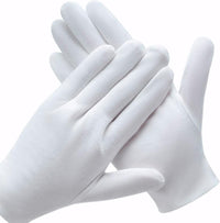 3 Pairs White Cotton Gloves for Dry Hands Eczema SPA Moisturizing - Work Glove Liners for Serving Costume Inspection - 7DAY'S