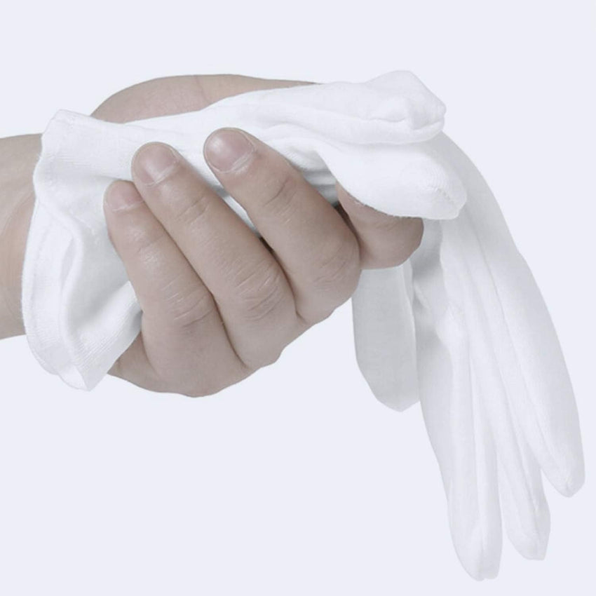 3 Pairs White Cotton Gloves for Dry Hands Eczema SPA Moisturizing - Work Glove Liners for Serving Costume Inspection - 7DAY'S