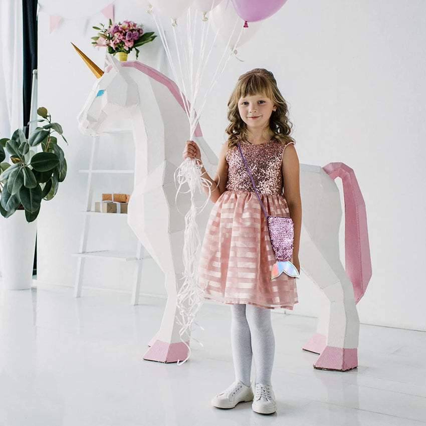 3 Pcs Mermaid Bags Mermaid Tail Glitter Sequin Purse Mini Bags Kids Girls - 7DAY'S