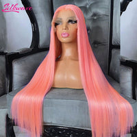 30 36 Inch Bone Straight Pink Lace Front wig Human Hair Wig 13x6 HD Lace Frontal Wigs For Women Blonde 613 Colored Wig Brazilian - 7DAY'S