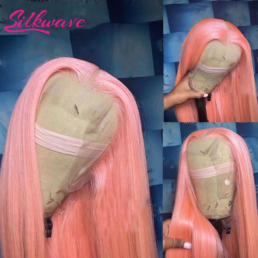 30 36 Inch Bone Straight Pink Lace Front wig Human Hair Wig 13x6 HD Lace Frontal Wigs For Women Blonde 613 Colored Wig Brazilian - 7DAY'S