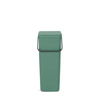 Brabantia Sort & Go Kitchen Recycling/Garbage Trash Can (10.6 Gal/Fir Green) Large Refuse Organiser with Handle & Removable Lid, Easy Clean, PerfectFit Bags Included