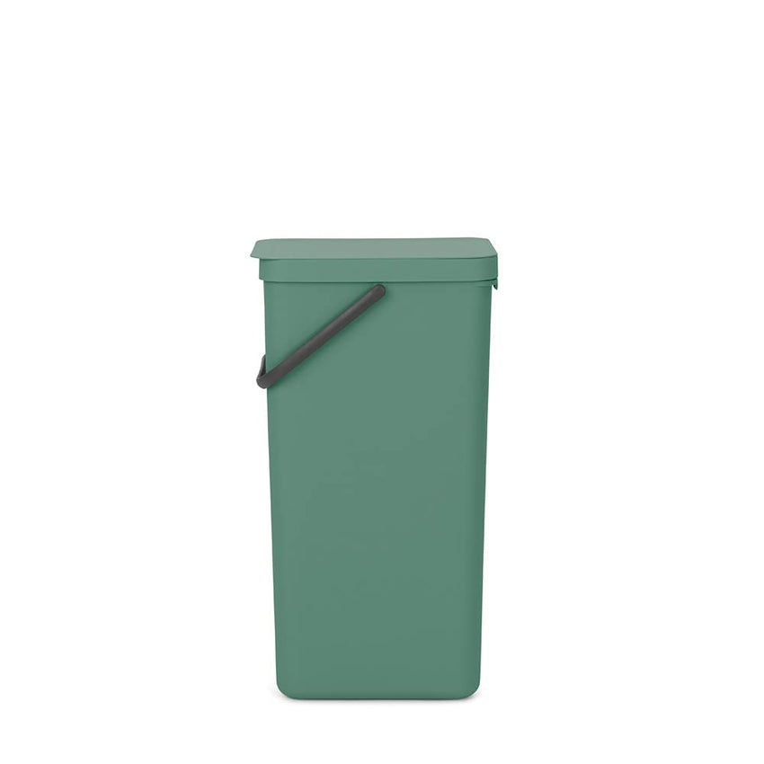 Brabantia Sort & Go Kitchen Recycling/Garbage Trash Can (10.6 Gal/Fir Green) Large Refuse Organiser with Handle & Removable Lid, Easy Clean, PerfectFit Bags Included