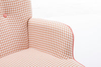 35.5 inch Rocking Chair, Soft Houndstooth Fabric Leather Fabric Rocking Chair for Nursery, Comfy Wingback Glider Rocker with Safe Solid Wood Base for Living Room Bedroom Balcony - 7DAY'S