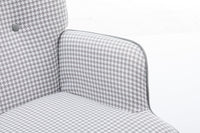 35.5 inch Rocking Chair, Soft Houndstooth Fabric Leather Fabric Rocking Chair for Nursery, Comfy Wingback Glider Rocker with Safe Solid Wood Base for Living Room Bedroom Balcony - 7DAY'S