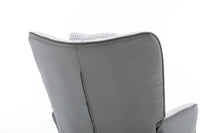 35.5 inch Rocking Chair, Soft Houndstooth Fabric Leather Fabric Rocking Chair for Nursery, Comfy Wingback Glider Rocker with Safe Solid Wood Base for Living Room Bedroom Balcony - 7DAY'S