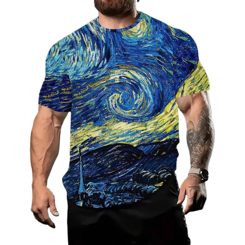 3D Graphic Print T-Shirts for Mens Casual Short Sleeve Tee Shirts Top - 7DAY'S