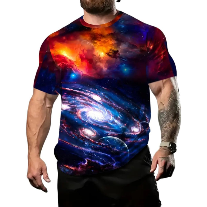 3D Graphic Print T-Shirts for Mens Casual Short Sleeve Tee Shirts Top - 7DAY'S