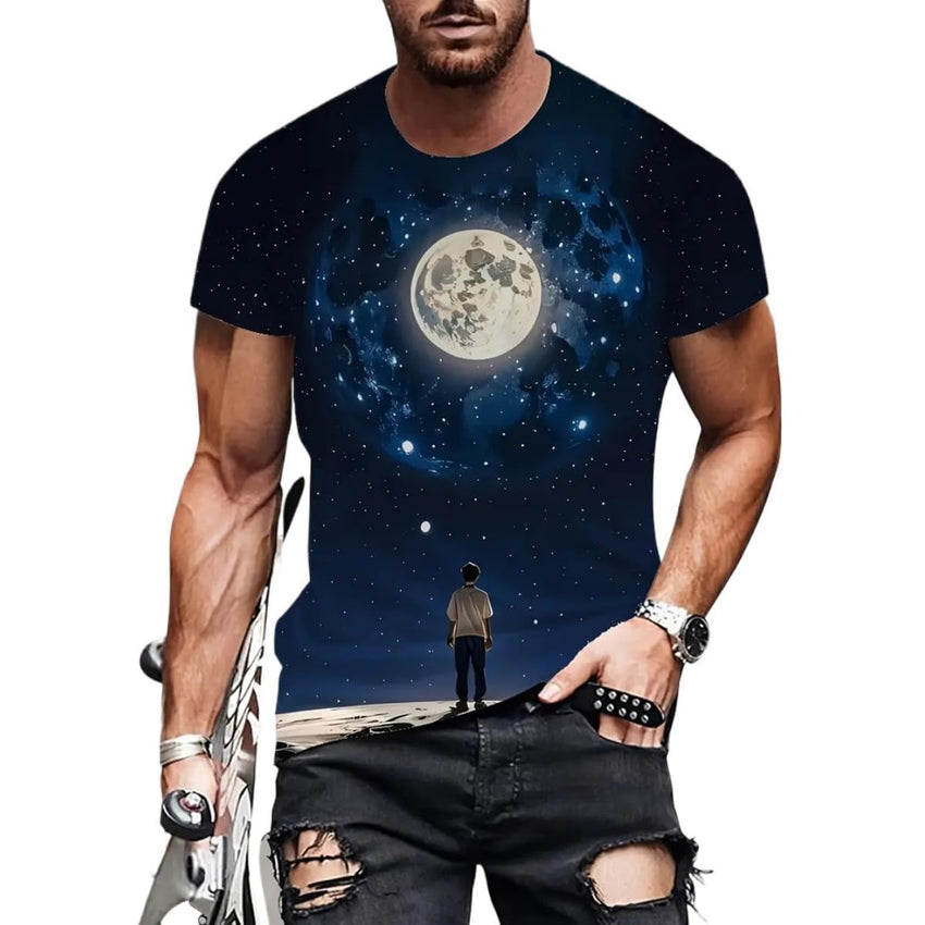 3D Graphic Print T-Shirts for Mens Casual Short Sleeve Tee Shirts Top - 7DAY'S